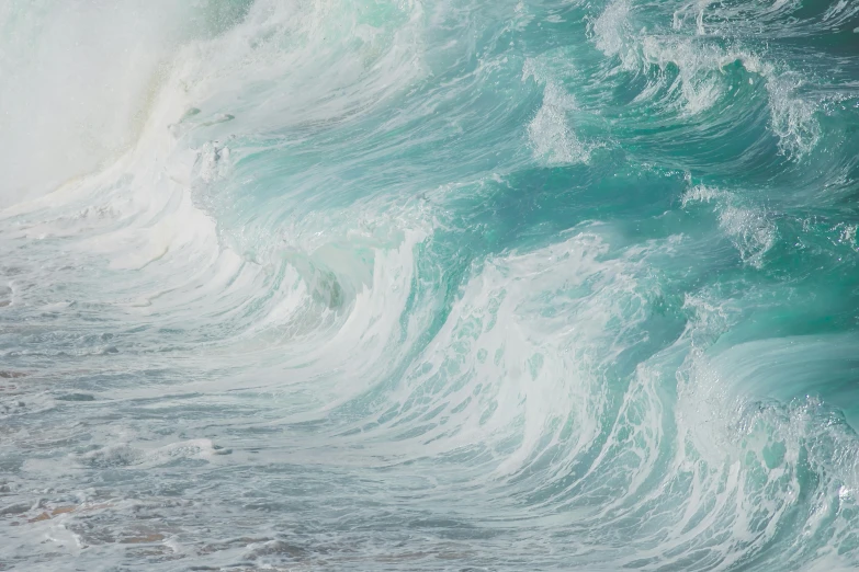 a man riding a wave on top of a surfboard, pexels contest winner, fine art, glistening seafoam, an oil painting. wave, aquamarine, ( ( ( kauai ) ) )
