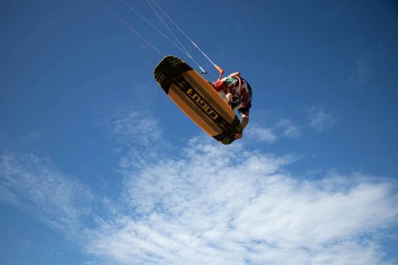 a man flying through the air on top of a kite, golden rainbow tubing, manly, avatar image, corduroy