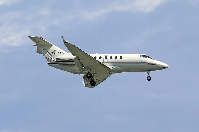 a small white airplane flying through a blue sky, private press, jet wings on the back, thumbnail, no crop, on the runway