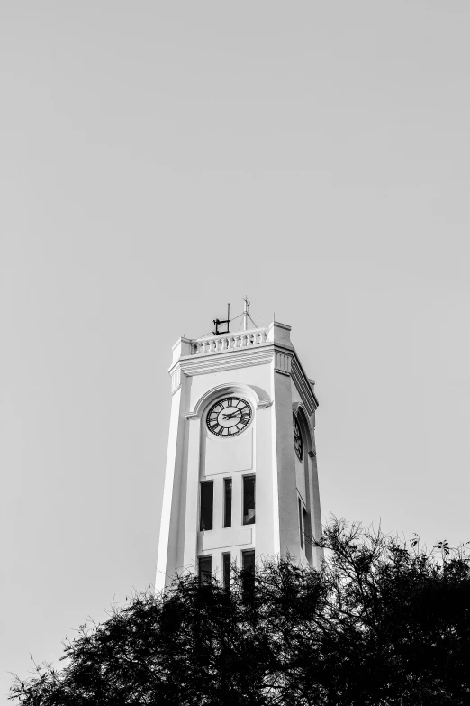 a black and white photo of a clock tower, a black and white photo, unsplash, postminimalism, square, university, manly, ancien chinese tower