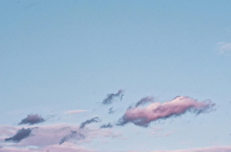 a man flying a kite on top of a lush green field, an album cover, trending on unsplash, aestheticism, pink clouds, mauve and cyan, minimalist photo, cloud in the shape of a dragon