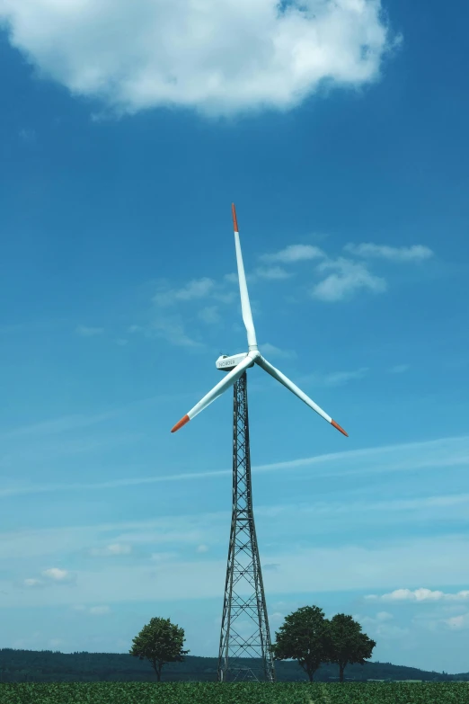 a wind turbine sitting on top of a lush green field, slide show, low quality photo, darius puia, very sharp!!!