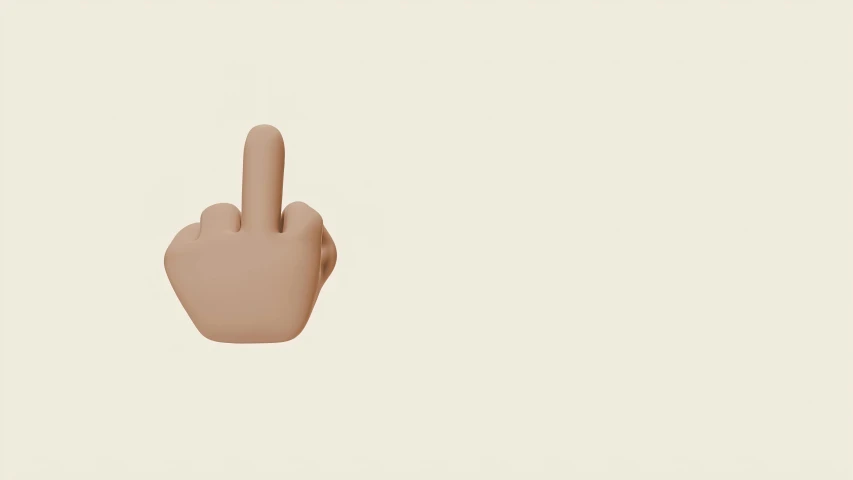 a close up of a hand with a finger on it, by Gavin Hamilton, conceptual art, digital art emoji collection, beige, giving the middle finger, 3d asset