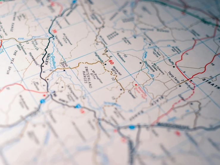 a close up of a map on a table, regionalism, open road, thumbnail, explore, arizona