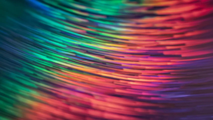 a close up of a rainbow colored background, a microscopic photo, by Anna Füssli, unsplash, generative art, soft light.4k, rainbow line - art, macro bokeh ”, thick wires looping