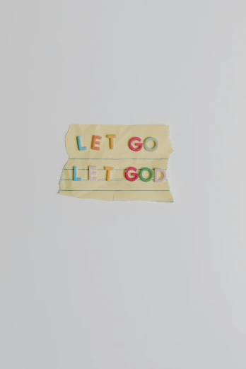 a piece of paper with the words let go there written on it, an album cover, by Leo Goetz, like a young god, pastel', cd, getty images