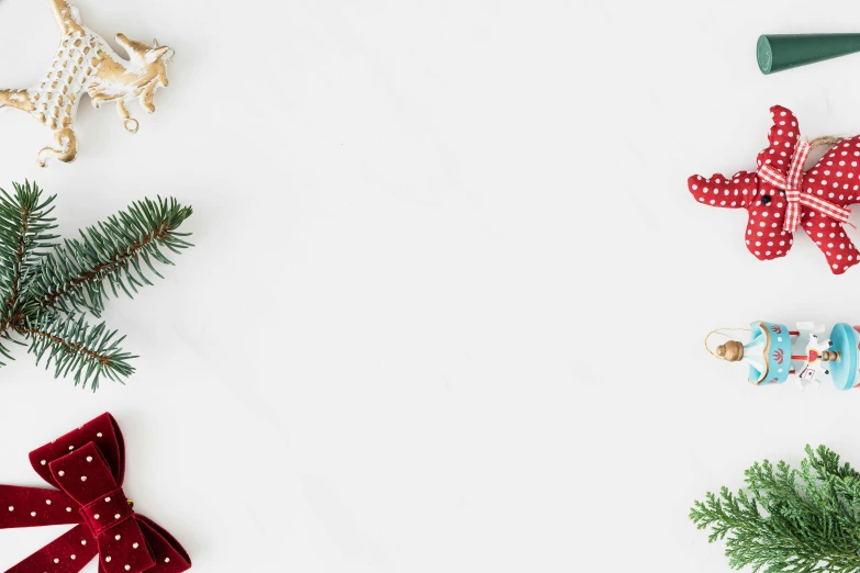christmas decorations on a white background with space for text, by Emma Andijewska, pexels, minimalism, background image, ornamental bow, 15081959 21121991 01012000 4k, listing image