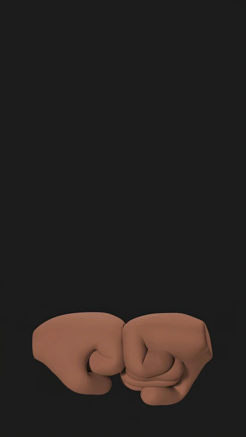 a pair of boxing gloves sitting on top of each other, inspired by Giorgione, polycount, conceptual art, cinnamon skin color, against a deep black background, judy chicago, ffffound