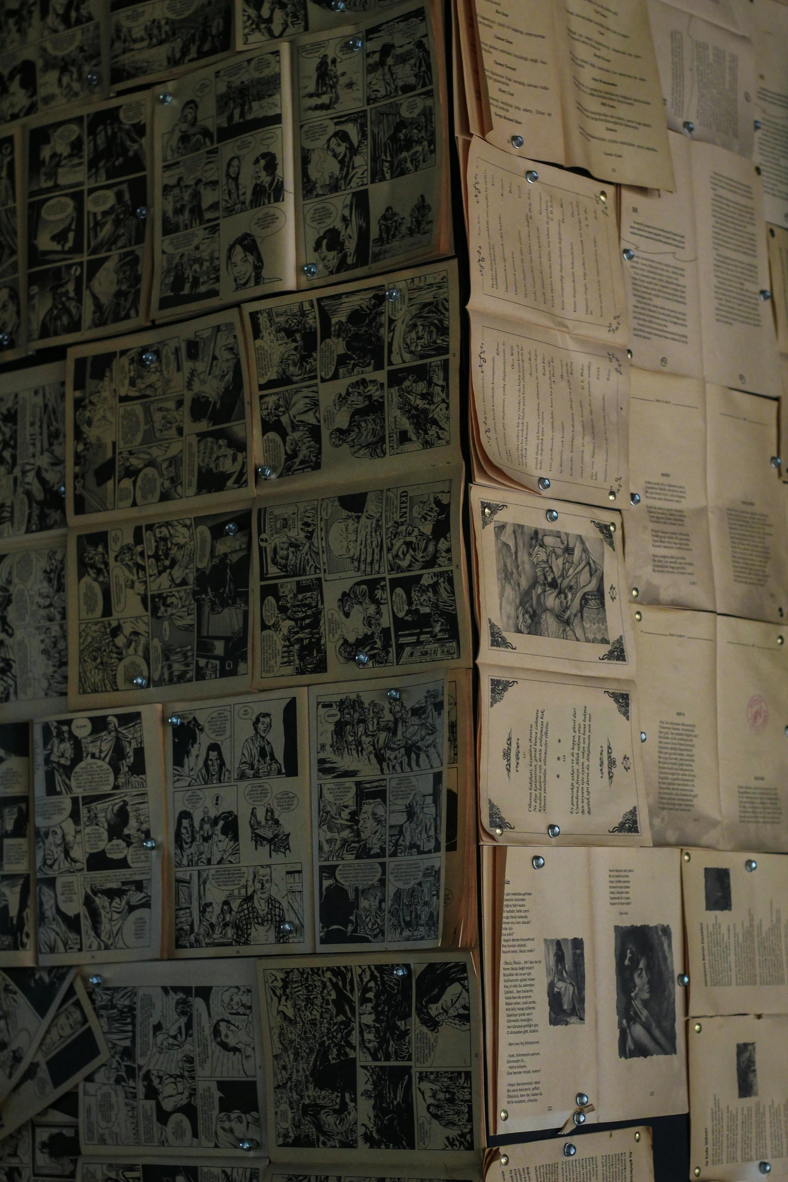 a bunch of newspapers stacked on top of each other, inspired by Wally Wood, murals, album, detail, blueprint