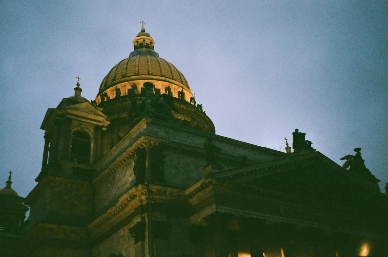 a large building with a clock on top of it, inspired by Elsa Bleda, unsplash contest winner, baroque, pantheon, moody evening light, saint petersburg, profile image