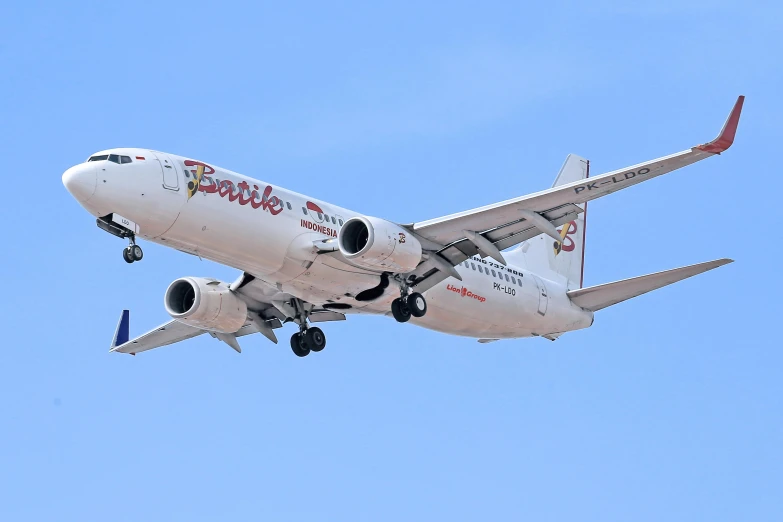 a large jetliner flying through a blue sky, a portrait, by Bernie D’Andrea, pixabay, graffiti, 💋 💄 👠 👗, aruba, boeing 737 cabin, devils