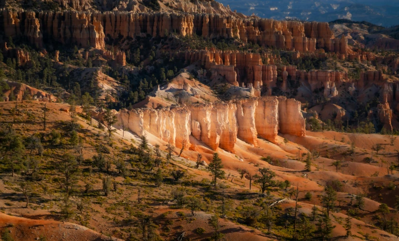 a scenic view of the hoodooan in bryce national park, utah, unsplash contest winner, renaissance, square, dappled in evening light, group of seven, usa-sep 20