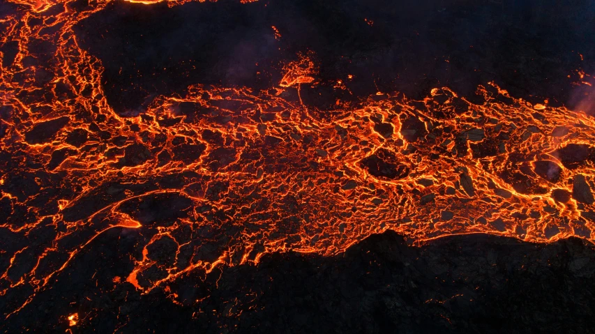 an aerial view of lava flowing into the ocean, pexels contest winner, hurufiyya, gas fire in cracks, mustafar, ilustration, detailed photo 8 k