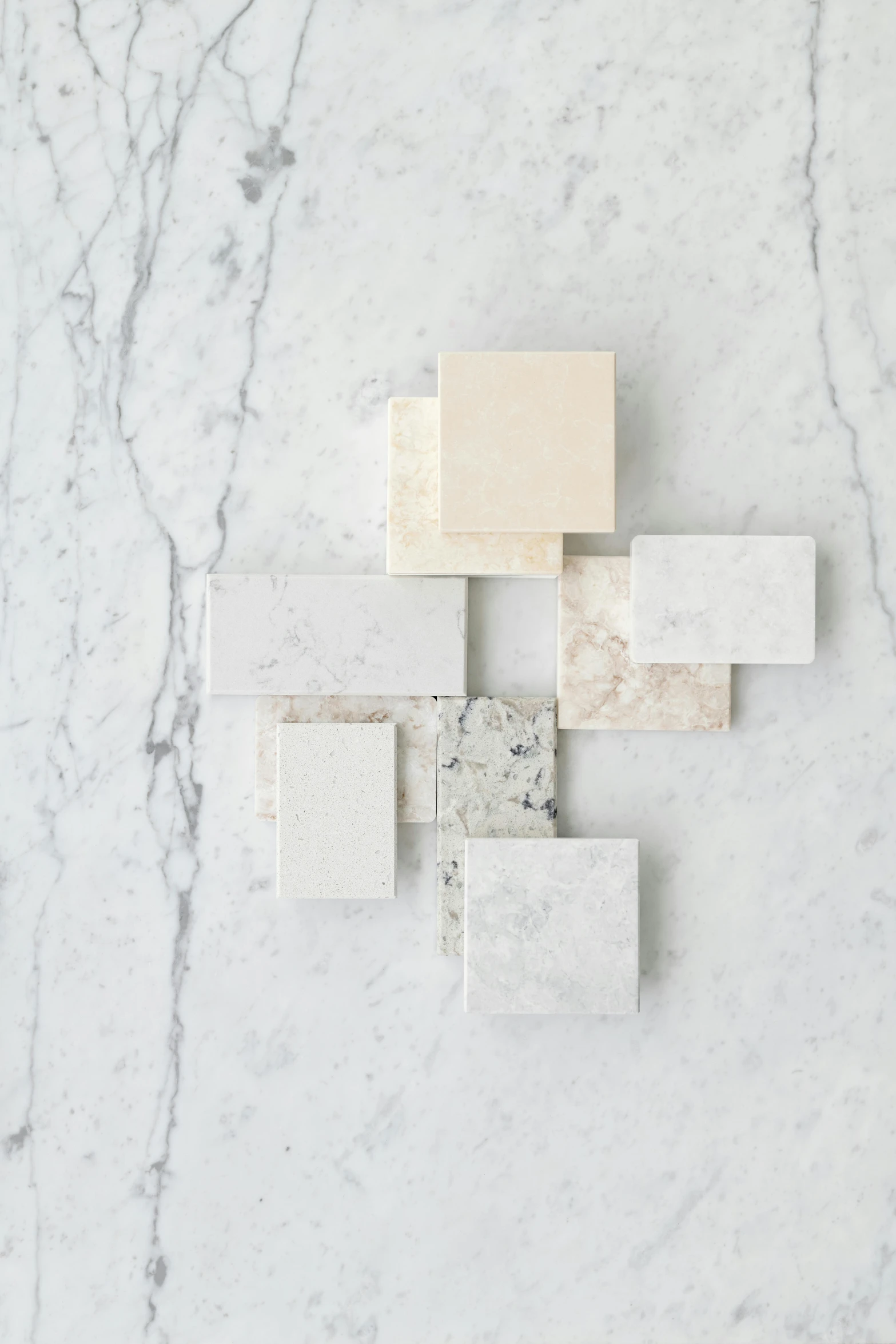 a piece of marble sitting on top of a counter, rectangles, curated collections, clustered, high quality product image”