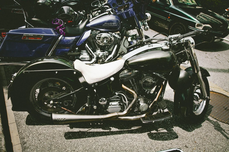 a group of motorcycles parked next to each other, a colorized photo, by Carey Morris, unsplash, fan favorite, chrome hearts, hyperdetail, pipes