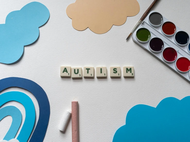 a white table topped with lots of paper cut outs, a child's drawing, inspired by Augustyn Mirys, trending on pexels, letterism, airbrushed clouds, a wooden, surreautistic, ability image