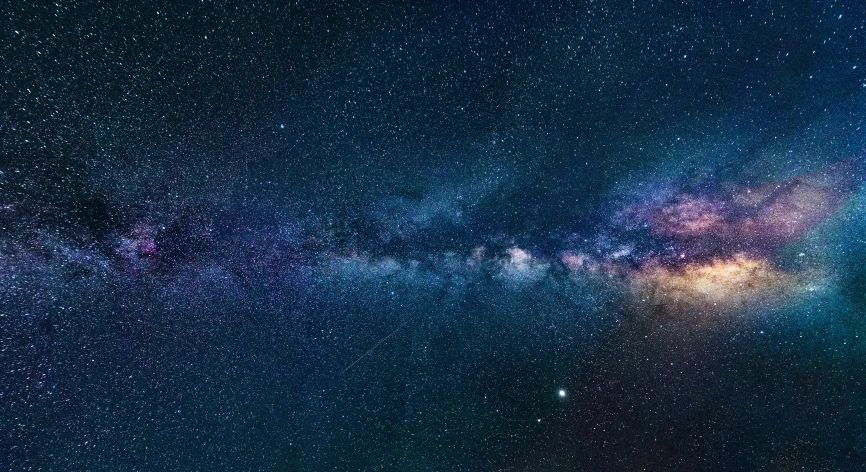 a night sky filled with lots of stars, a microscopic photo, by Niko Henrichon, pexels, space art, wide long view, galaxy colored, the milk way up above, full width