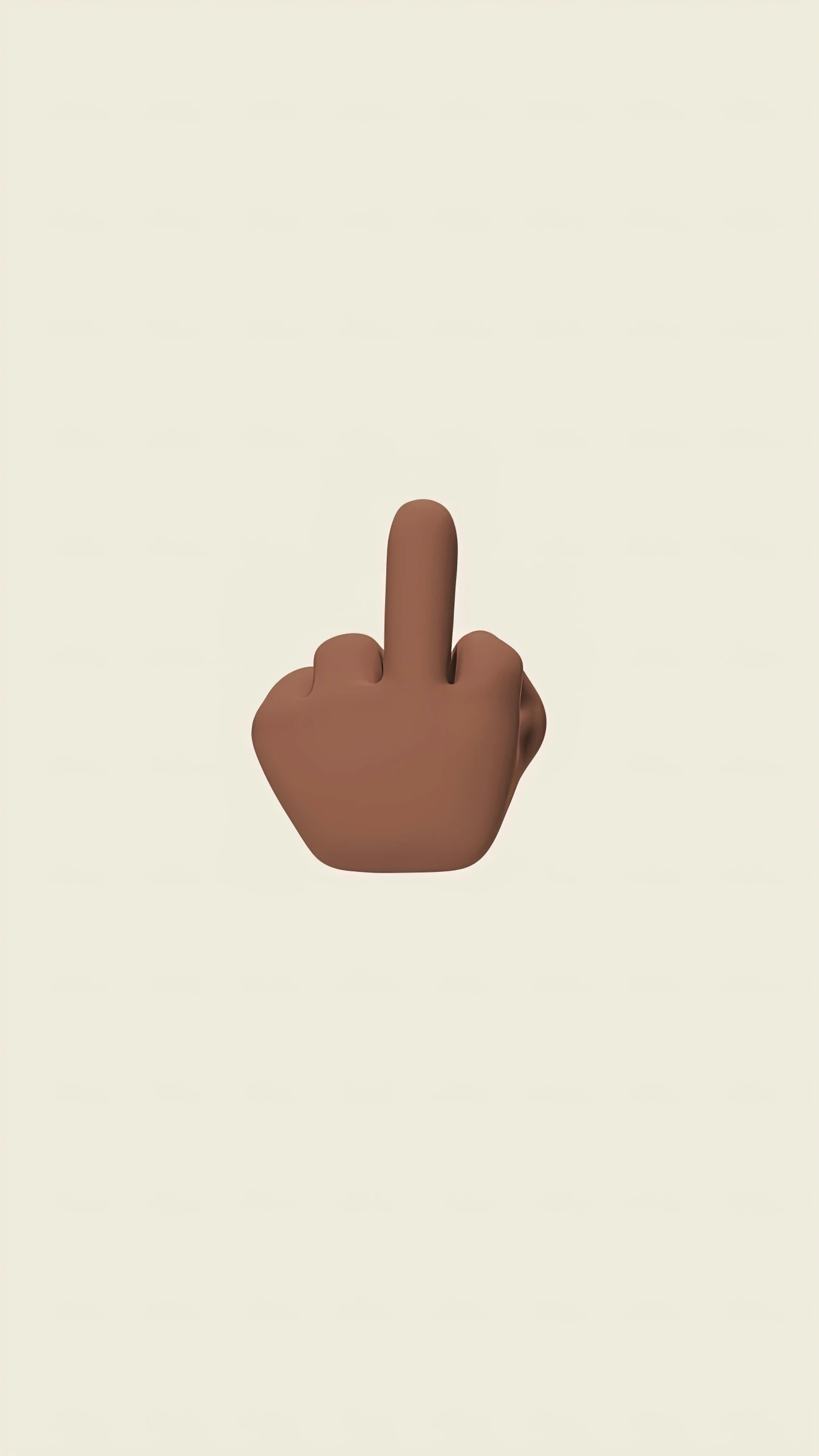 a close up of a hand with a finger on it, an album cover, by Nyuju Stumpy Brown, funny emoji, reddish - brown, 3d minimalistic, lv