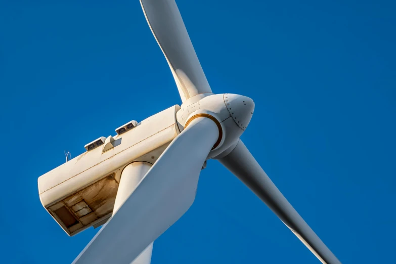 a close up of a wind turbine with a blue sky in the background, by John Murdoch, pexels contest winner, thumbnail, highly detailed 8k, avatar image, super high resolution