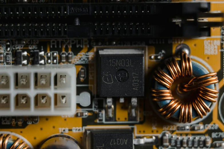 a close up of a computer mother board, unsplash, adafruit, rusty components, portrait of jerma985, hi-res