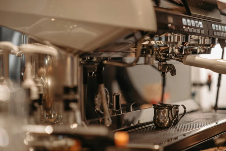 a close up of a coffee machine on a counter, by Nick Fudge, trending on unsplash, extremely intricate, gif, high quality photo, lachlan bailey