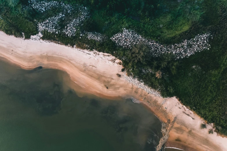 an aerial view of a beach and a body of water, pexels contest winner, hurufiyya, thumbnail, shoreline, birds eye, realistic depth