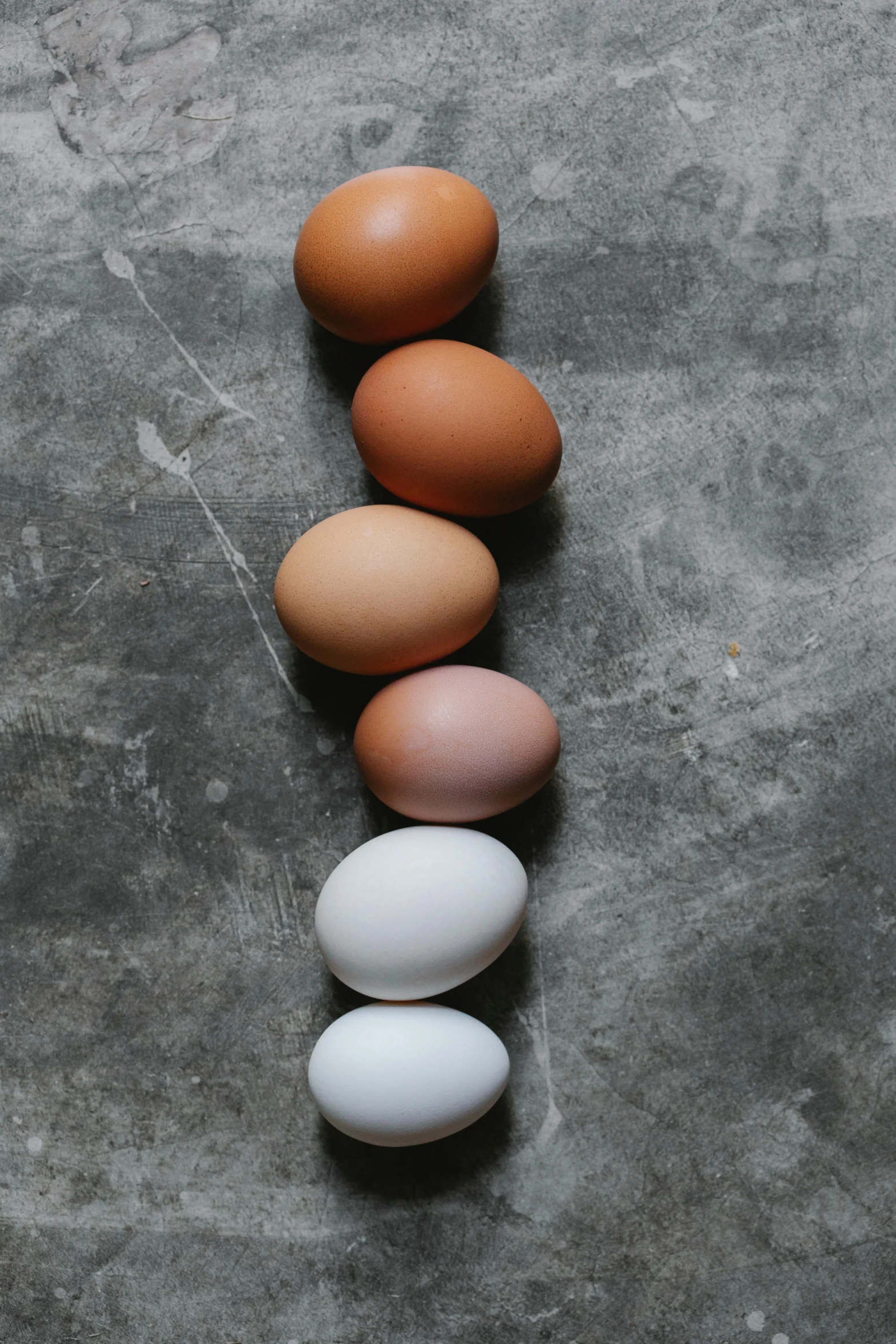 a group of eggs sitting on top of a table, an album cover, by Jessie Algie, unsplash, grey backdrop, varying ethnicities, chicken, full frame image