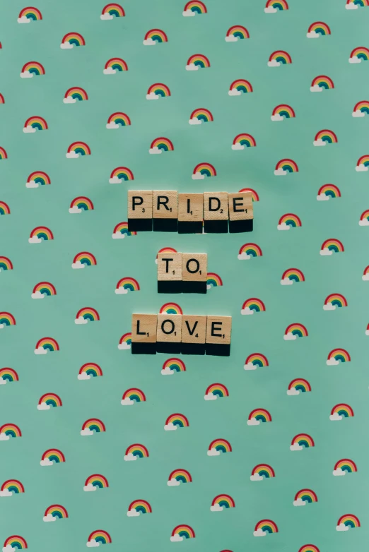 a book with the words pride to love written on it, an album cover, by Okuda Gensō, trending on unsplash, teal aesthetic, legos, 🚿🗝📝, profile picture 1024px