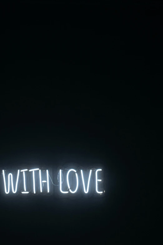 a neon sign that says love with love, unsplash, without text, 144x144 canvas, really long, with black