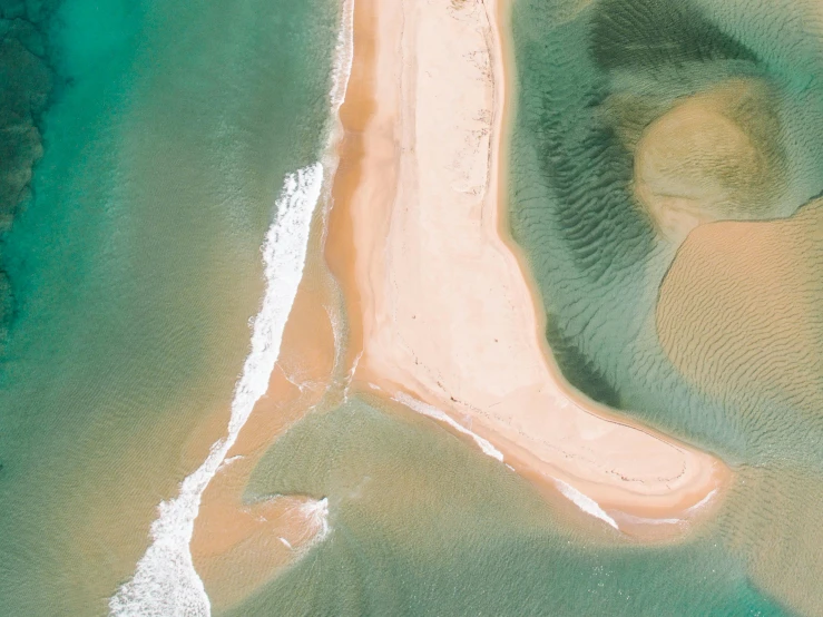 a bird's eye view of a sandy beach, pexels contest winner, an island, asymmetric beauty, ocean dept, sandy colours