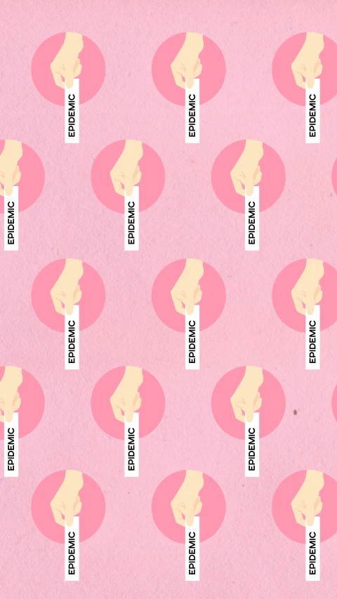 a pink background with a bunch of pink lollipop lollipop lollipop lollipop lollipop lollipop lolli, an album cover, inspired by Eugène Burnand, feminist art, emma bridgewater and paperchase, partially cupping her hands, repeating fabric pattern, uwu hi-fructose