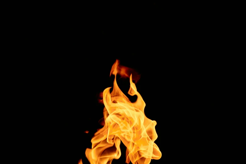 a close up of a fire on a black background, a picture, digital image