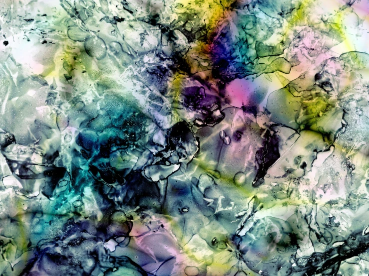 a close up of a painting with many colors, an abstract drawing, inspired by Zao Wou-Ki, flickr, abstract art, iridescent scales, digital art ”, ink and muted colours on silk, digital art”