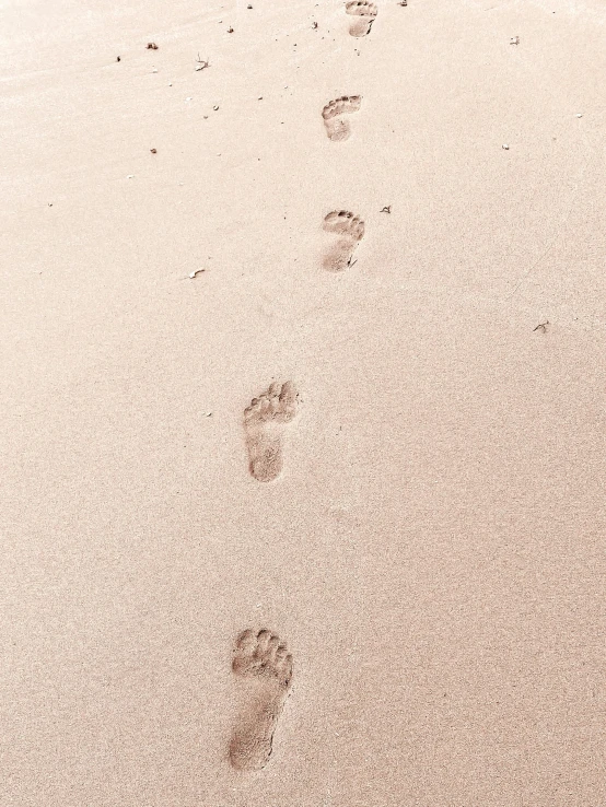 a couple of footprints that are in the sand, an album cover, by Adam Marczyński, pexels, symbolism, light tan, background image, multiple stories, high quality image