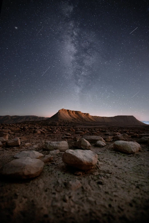 a desert with rocks in the foreground and the milky in the background, by Daniel Seghers, astronomy, israel, high quality image, lpoty