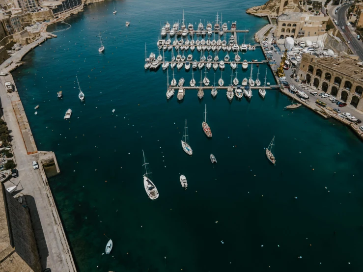 a large body of water filled with lots of boats, pexels contest winner, harbour, fan favorite, aerial footage, julia sarda