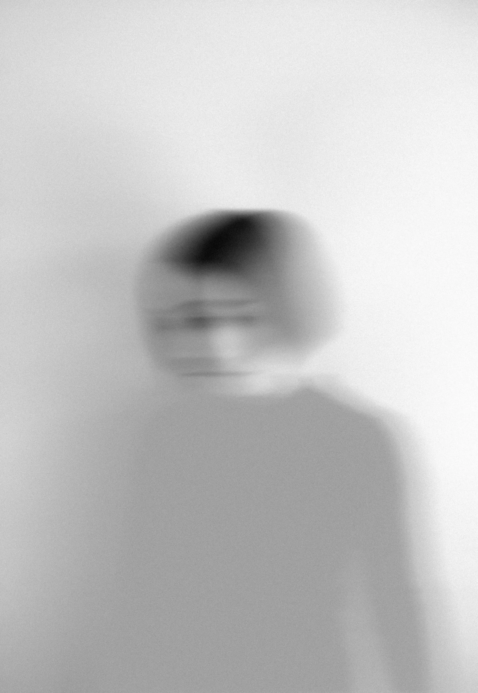 a blurry image of a person with a hat on, inspired by Anna Füssli, conceptual art, 16k resolution:0.6|people, children born as ghosts, very minimal, rinko kawaichi