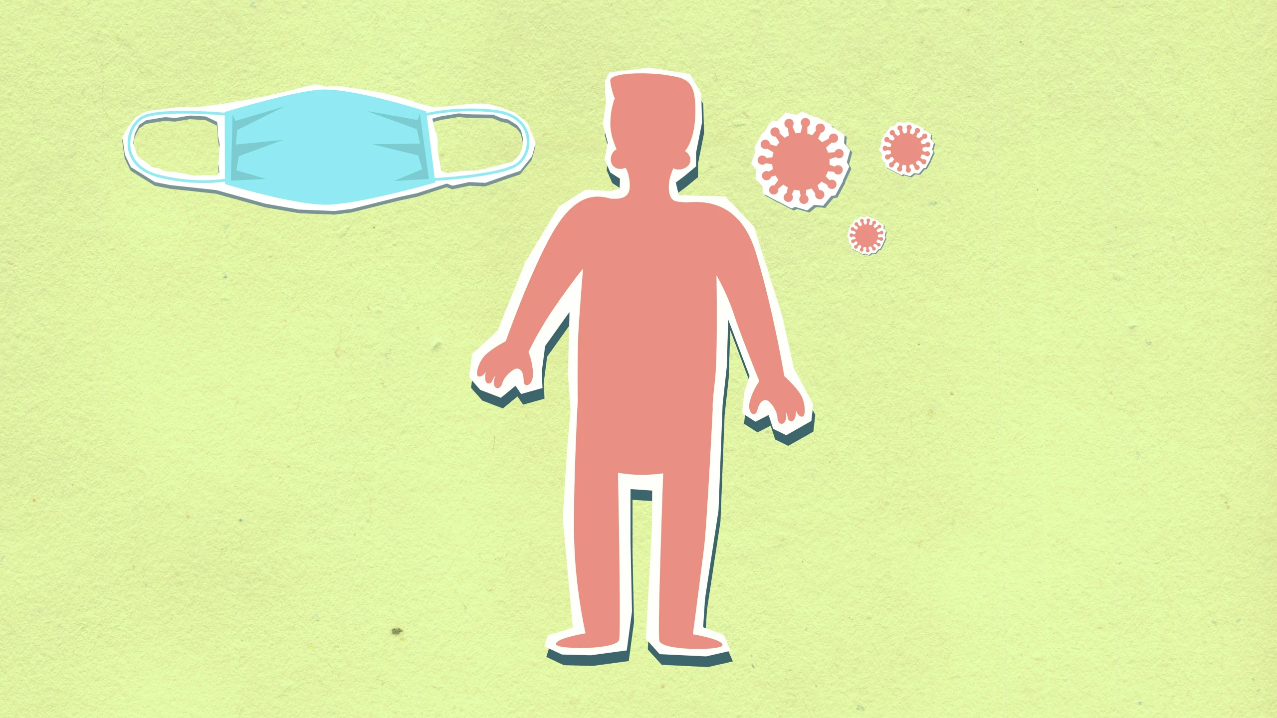 a paper cutout of a person wearing a face mask, an illustration of, full body and head, toys, wikihow, micro - organisms