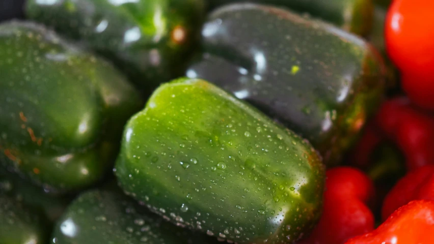 a pile of peppers sitting on top of each other, jelly - like texture, cucumber, thumbnail, detail shot