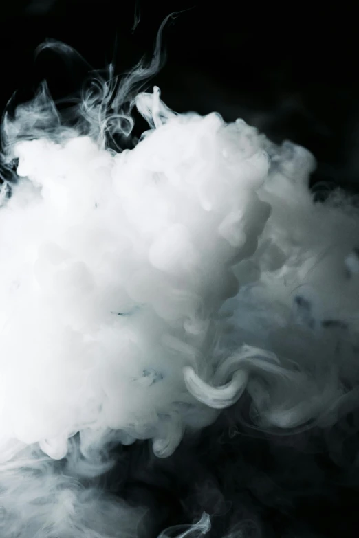 a cloud of smoke on a black background, inspired by Kim Keever, trending on pexels, process art, soft white rubber, closeup portrait, cloud jumper, resin
