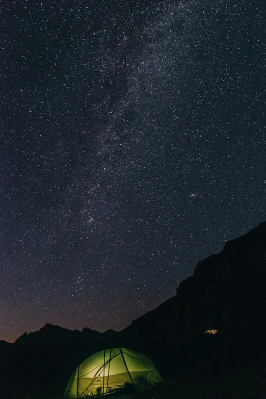 a green tent sitting on top of a grass covered field, by Attila Meszlenyi, unsplash contest winner, minimalism, dark starry night, chile, 2 5 6 x 2 5 6 pixels, rugged | stars