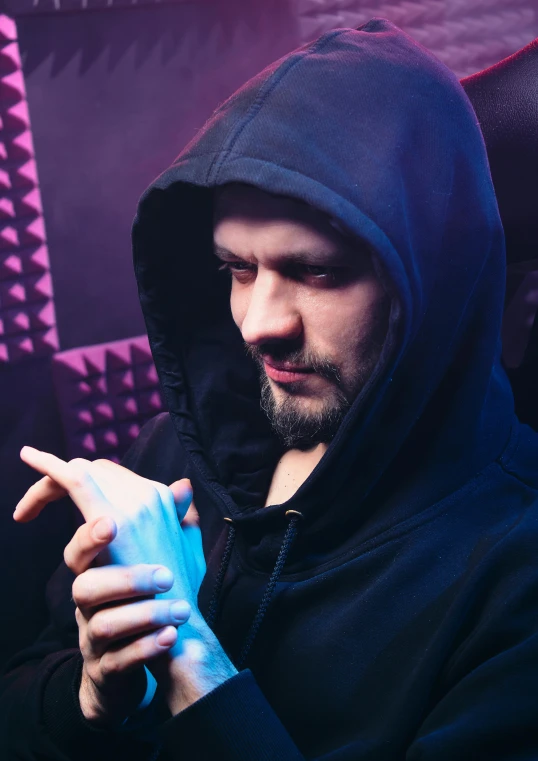 a man in a hoodie playing a video game, featured on reddit, holography, his palms are sweaty, profile image, avatar image, no - text no - logo