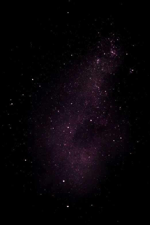 a dark sky filled with lots of stars, unsplash, space art, purple aethetic, taken on iphone 14 pro, low quality photo, interstellar hyper realism