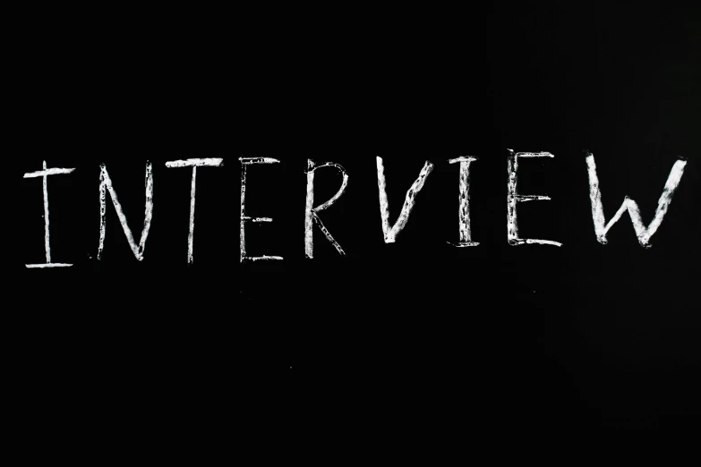 the word interview written in white chalk on a blackboard, by Kristian Kreković, pixabay, graffiti, horror footage, on a white background, splash image, bodycam footage