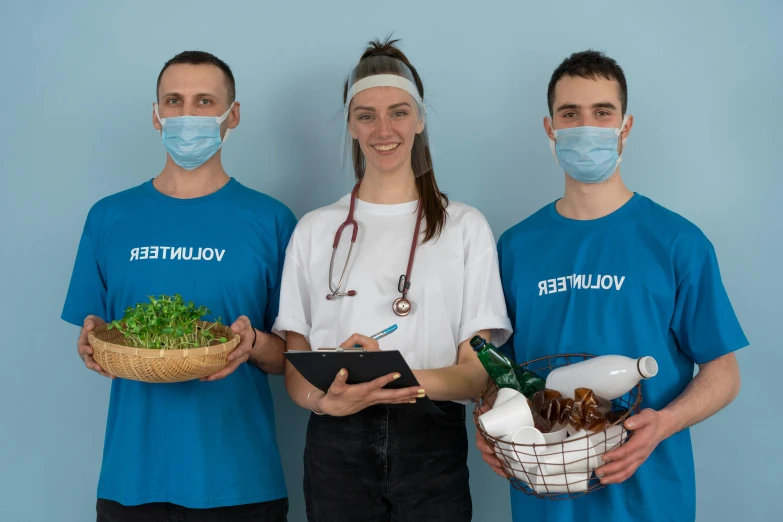 a couple of people standing next to each other, local foods, healthcare worker, sports photo, thumbnail