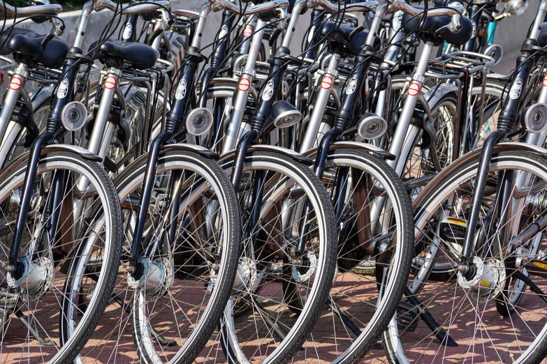 a bunch of bikes parked next to each other, by Ejnar Nielsen, pixabay, bauhaus, avatar image, fan favorite, hyperdetailed photo, profile photo