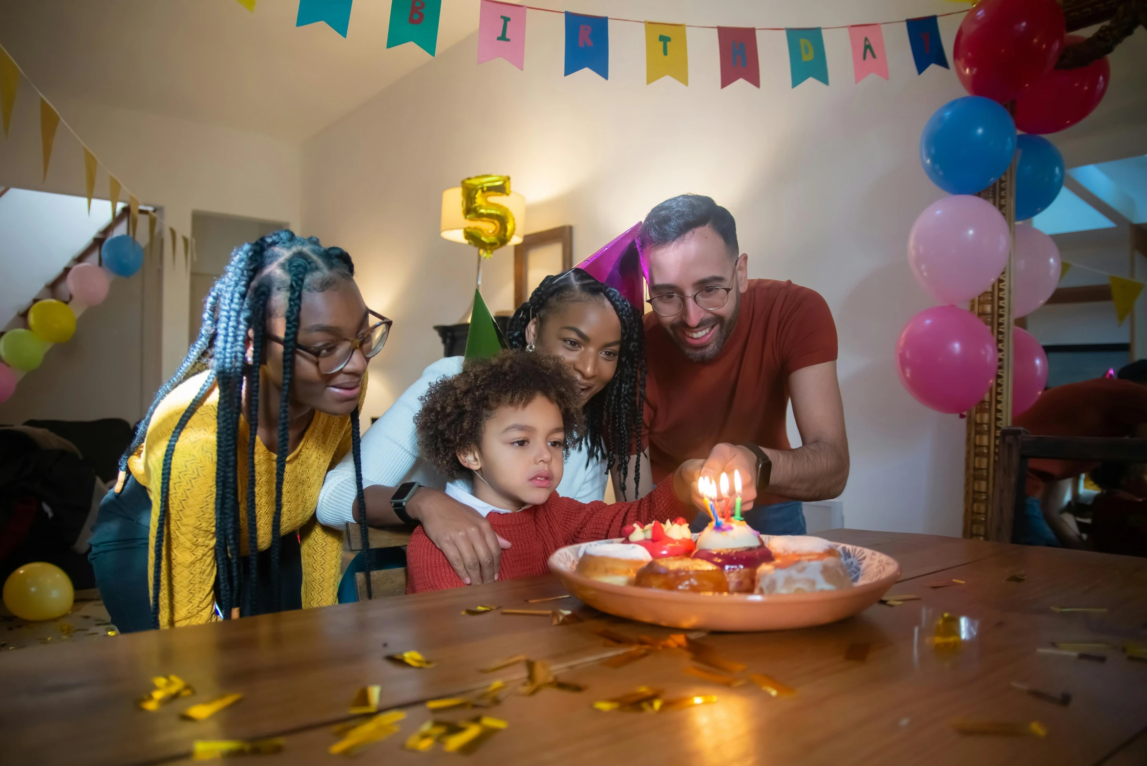 a group of people gathered around a birthday cake, a portrait, pexels, figuration libre, 15081959 21121991 01012000 4k, ashteroth, happy family, holding a candle holder