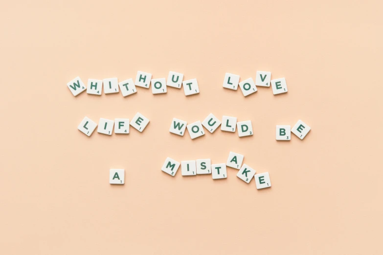 the words will not love life would be a mistake, by Sylvia Wishart, unsplash, squares, white, background image, 3 4 5 3 1