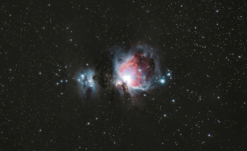 a star filled sky filled with lots of stars, a colorized photo, by Brian Thomas, light and space, spaceship in a nebula, a messy