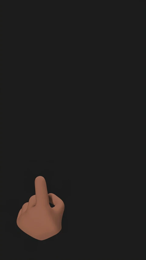 a close up of a finger on a black background, a digital painting, by Nyuju Stumpy Brown, conceptual art, lineless, instagram story, distant full body view, brown:-2